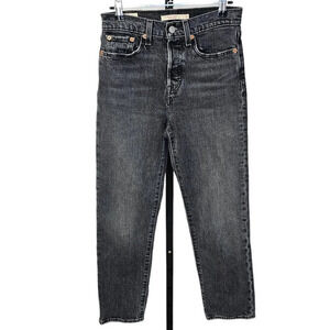 Levi's Womens Wedgie Straight Jeans Gray Wash Size 25 High  Rise Button Fly